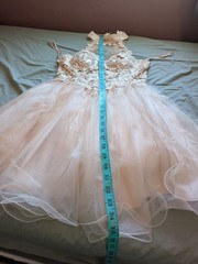 Dave & Johnny Lace Halter Mini Prom Dress W5/6 Cream/Blush