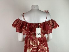 Zara Size Medium 100% Cotton Printed Maxi Sundress Dress