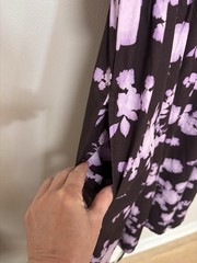 Floral Dress Puff Sleeve Romantic Cottagecore Midi Purple XXL