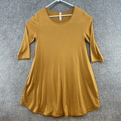 Zenana Premium Women&rsquo;s Dress Size Medium Yellow Long Sleeve Pullover
