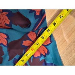 Teal Floral Long Sleeve Midi Wrap Dress with Elastic Waist and Tie Belt