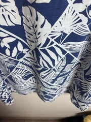 Tommy Bahama L/G Blue White Floral V-Neck Sleeveless Short Dress Tie Grommet