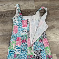 Lilly Pulitzer Sugar Town Patchwork Shift Dress Anchor Zip Size 10