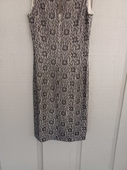 St John Women Knit Dress Size 2 Old Money Wool Blend Sleeveless Keyhole Back