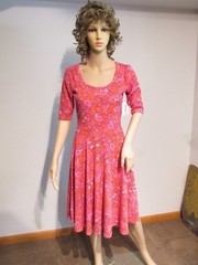 LULAROE Nicole Small Pink Red Multi-Color Floral Dress Fit & Flare NWT