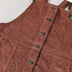 Sadie & Sage Ruyst/Brown Corduroy Overall Dress Mini Button Front Pinafore M
