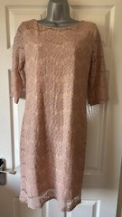 New Look Lace Shift Dress – Dusky Pink – Size 12 – Summer Occassion Wear – VGC