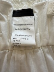 Alessandro De Benedetti Ivory Cotton Couture Occasion Dress IT40 Archive BNWT
