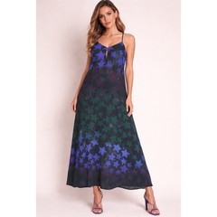 Mara Hoffman Star Galaxy Maxi Dress BlueGreenPurple Celestial Whimsigoth Medium