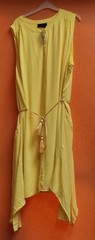 NEW US24-26 UK 26-26 Yellow Button Up Crepe Chiffon Sleeveless Shirt Dress