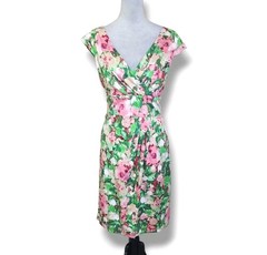 Talbots Floral Shift Dress Size 8 Feminine Empire Knee Length Cottagecore Bow