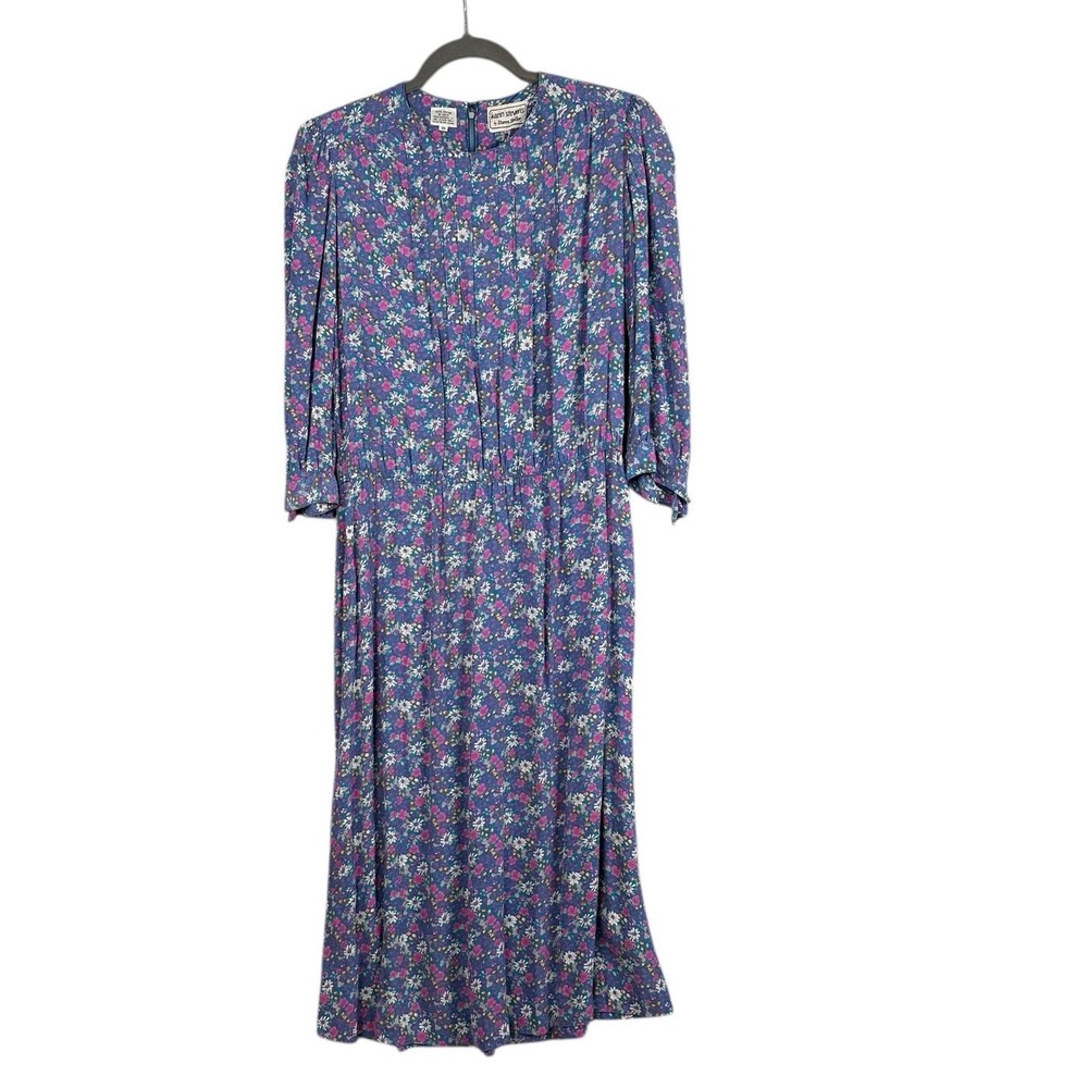 Karin Stevens | Steven Stoller Floral Midi Dress Size 10 Vintage 80s Cottagecore