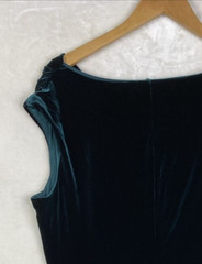 Nipon Boutique Velvet Dress Womens 12 Green Cocktail Party Holiday Romantic Goth