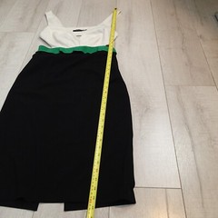Black Halo Back Cut-Out Sleeveless Colorblock Mini Dress Black green white 6