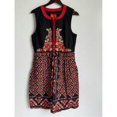 ModCloth Conversation Masterpiece A-Line Midi Dress retro floral Women Large