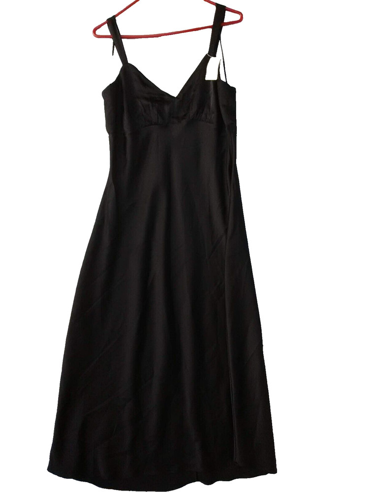 Sofia Jeans By Sofia Vergara Carly Midi Black Slip Dress Mid Calf Length Medium