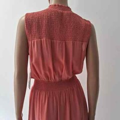 Nanette Lepore Dress Light Flamingo Chiffon Ruffle Smocked Coral 6 MSRP$138