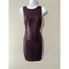 Ali Ro Women Dress Size 6 Plum Textured Sheath Sleeveless Knee Length