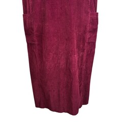 Harve Benard Women&rsquo;s Dress Maroon Red Sz 14 Side Pocket Midi Sleeveless Corduroy