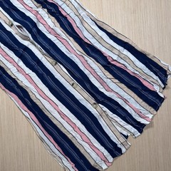 Blush Striped Button Front Sleeveless Midi Sundress Navy Pink White Beige Size M