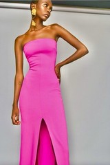 $498 Solace London Bysha Maxi Dress in Hot Pink