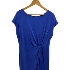 Nordstrom Rack Royal Blue Twist Front Cap Sleeve Midi Sheath Dress Career Large
