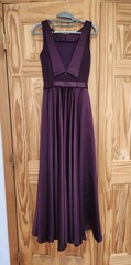 Scott McClintock Plum Satin A-Line Formal Evening Gown Maxi Dress Size 6