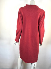 Frank & Eileen Izzie Cranberry Triple Fleece Dress Women L EUC LongSleeve Cotton