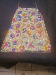 Sequin Slip Mini Dress, A Line, Backless Lightly Worn