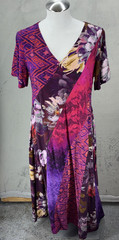 Soft Surroundings Dress Sz M Raspberry Rosaria Patchwork Boho Maxi