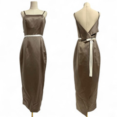 Impression Open Back Lantern Skirt Tuxedo Midi Dress 8 Classic Elegant Old Money