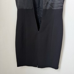 Jones New York Black Sheath Dress Petite Approx Size 6 Satin Panel Sleeveless