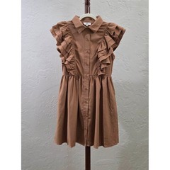 Entro Collared Ruffled Button Down Dress