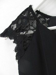 Covington Little Black Dress Women’s 8 Lace Shoulder Sheath A-Line Simple Glam