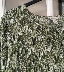 Seasalt Cornwall Meadowsweet Smocked Dress Heather Moor Grassland Green Size 18