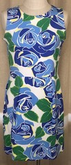 MAHI GOLD Sleeveless Shift DRESS Size M Stretchy Cruise Wear Tropical Floral