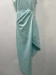 Women&rsquo;s Side Zip Sleeveless V Neck Solid Teal Green Dress Size Not Available