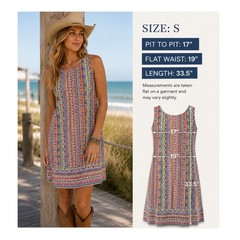 Pink Owl Multicolored Sleeveless Aztec Shift Dress Size S Mini Coastal Cowgirl