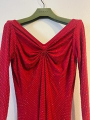 Grayse Kelly And Marie Gray Sequin Draped Red Midi Dress Cocktail Evening XS New