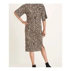 Chico’s Leopard Print Shift Dress Size 1 Medium 8/10