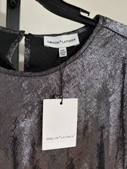 Gibson Latimer Metallic Maxi Dress Womens XXL Silver Cap Sleeve NWT $149 W16