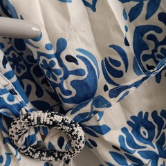 Destination 365 Reg Printed Flutter Sleeve Self Belted Dress, Blue Sz M a641422