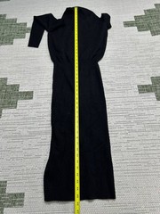 Reiss Midi Sweater Dress Womens Medium Black Stretch Tailored Knit Ribbed New