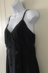 NWT J Crew Black strappy double-breasted dress In Japanese cupro Size 8T Tall