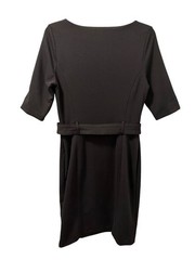 Banana Republic Black Tall 8 Sheath Dress With Belted Waist & 3/4 Sleeves Dress