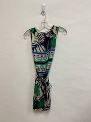 NWT OLIVACEOUS Size L Black Tan/Green Floral Sleeveless Ladies Dress