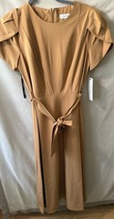 Calvin Klein Women’s Camel Midi Dress Size 8 NWT Tie Waist MSRP $139