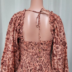 Free People Smock It To Me Mini Dress Women&rsquo;s Size Small Apricot Combo NWT