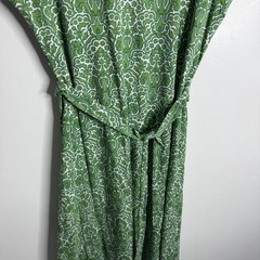 NWOT Talbots Fit & Flare Midi Dress Woodland Damask Green XL Casual Workwear