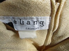 D Lang Vintage Polyester Blend Stretch Dress Lg Sleeve Button Cuff USA Sz Lg